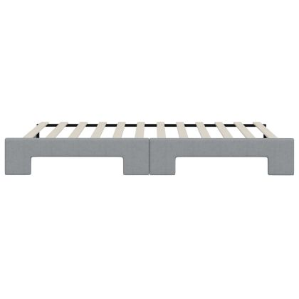 Канапе с изтеглящо разтегателно легло светлосиво 80x200 см плат