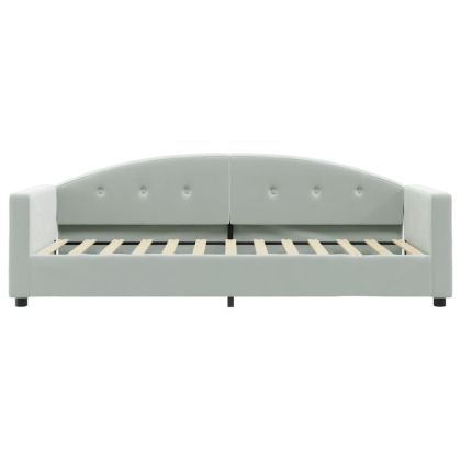 Канапе с матрак, светлосиво, 80x200 см, кадифе