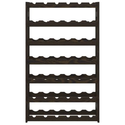 Поставка за вино за 42 бутилки, черна, бор масив