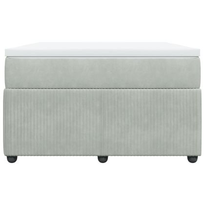 Боксспринг легло с матрак, светлосива, 120x190 см, кадифе