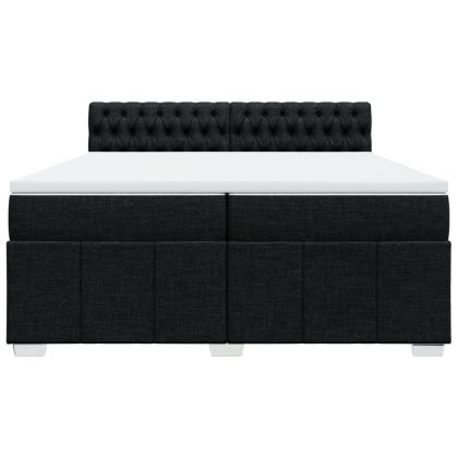 Боксспринг легло с матрак, черно, 200x200 см, плат