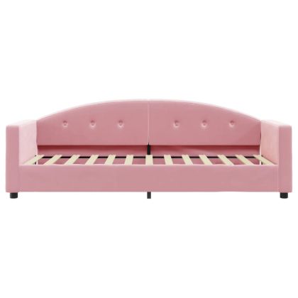 Канапе с матрак, розово, 80x200 см, кадифе