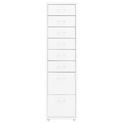 Мобилен офис шкаф, бял, 28x41x109 см, метал