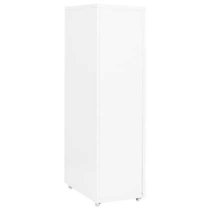 Мобилен офис шкаф, бял, 28x41x109 см, метал