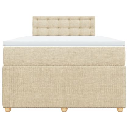 Боксспринг легло с матрак, кремаво, 120x190 см, плат