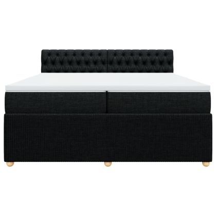 Боксспринг легло с матрак, черно, 200x200 см, плат