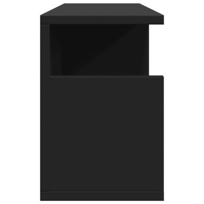 Стенен шкаф, 60x20x30 см, черен, инженерно дърво