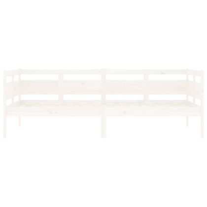 Дневно легло, бяло, борово дърво масив, 90x190 см