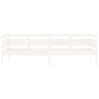 Дневно легло, бяло, борово дърво масив, 80x200 см