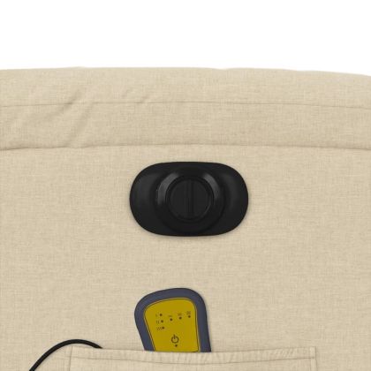 Електрически изправящ масажен реклайнер стол кремав текстил