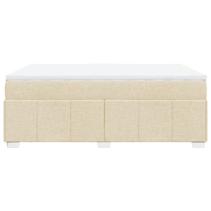 Боксспринг легло с матрак, кремава, 140x200 см, плат