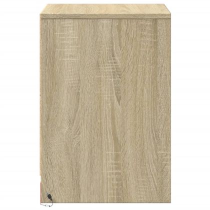 Нощно шкафче с LED осветление, дъб сонома, инженерно дърво