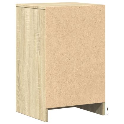 Нощно шкафче с LED осветление, дъб сонома, инженерно дърво