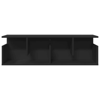 Стенен шкаф, 100x20x30 см, черен, инженерно дърво