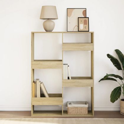 Библиотека, сонома дъб, 100x33x135 см, инженерно дърво