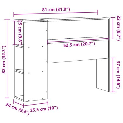 Горна табла с място за съхранение восъчнокафяв 75 см бор масив
