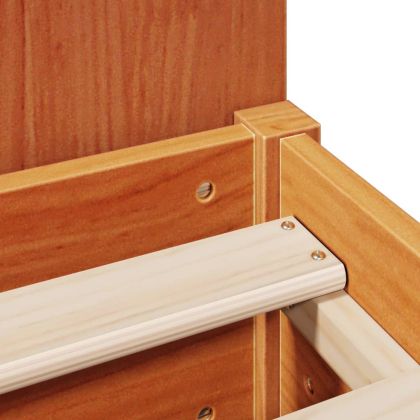 Легло с рафтове за книги без матрак кафяв 90x190 см бор масив