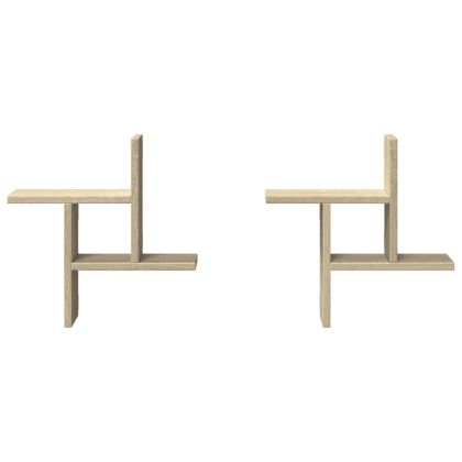 Стенни рафтове, 2 бр, дъб сонома, 38x12x38 см, инженерно дърво