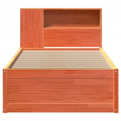 Рамка за легло без матрак, восъчнокафяв, 75x190 см, бор масив