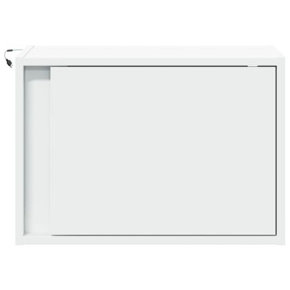 Нощно шкафче за стена с LED осветление, бяло