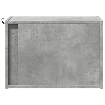 Нощни шкафчета за стена с LED осветление, 2 бр, бетонно сиви