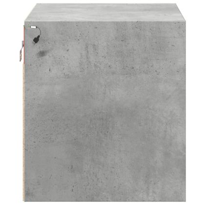Нощни шкафчета за стена с LED осветление, 2 бр, бетонно сиви