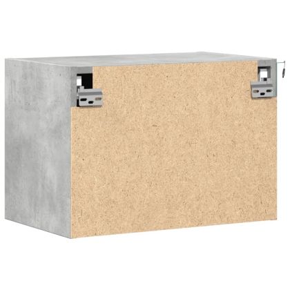 Нощни шкафчета за стена с LED осветление, 2 бр, бетонно сиви