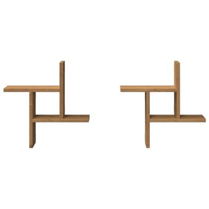 Стенни рафтове, 2 бр, дъб артизан, 38x12x38 см, инженерно дърво