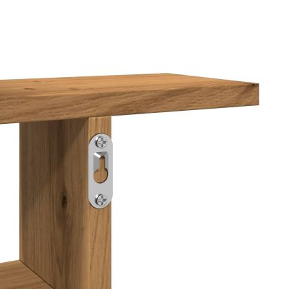 Стенни рафтове, 2 бр, дъб артизан, 38x12x38 см, инженерно дърво