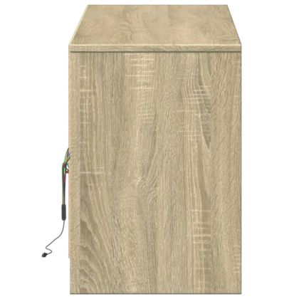 ТВ шкаф с LED, сонома дъб, 140x34x50 см, инженерно дърво