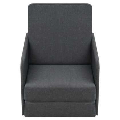 Разтегателен фотьойл, тъмносив, текстил