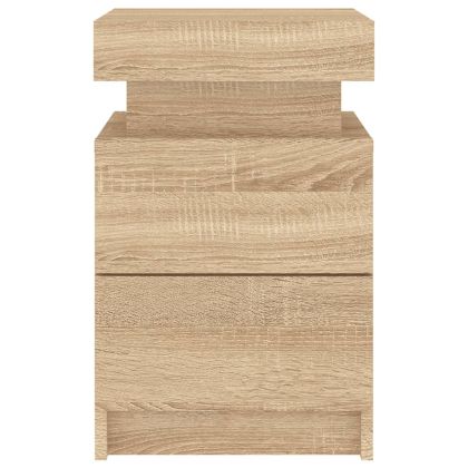 Нощно шкафче с LED осветление, дъб сонома, 35x39x55 см