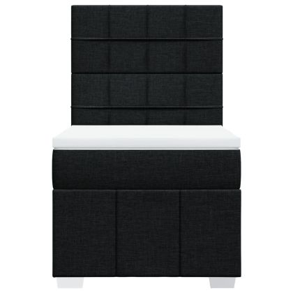 Боксспринг легло с матрак, черна, 90x190 см, плат