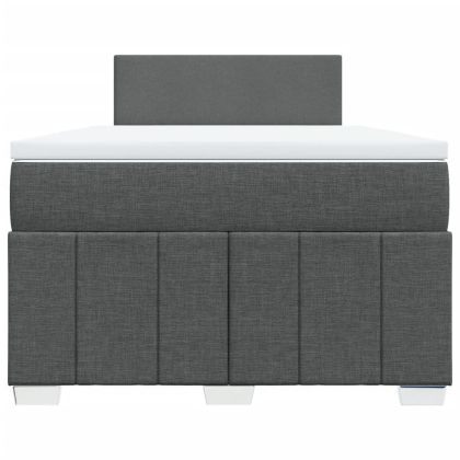 Боксспринг легло с матрак, тъмносиво, 120x190 см, плат