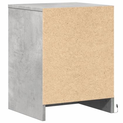 Нощно шкафче с LED осветление, бетонно сив, инженерно дърво