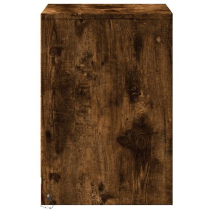 Нощно шкафче с LED осветление, опушен дъб, инженерно дърво