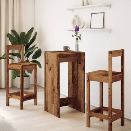 Бар маса, старо дърво, 51x50x103,5 см, инженерно дърво