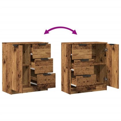 Сайдборд, старо дърво, 60x30x70 см, инженерно дърво