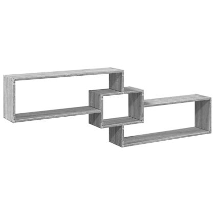 Стенен шкаф, 158x18x53 см, сив, инженерно дърво