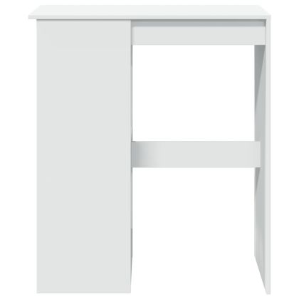 Бар маса с рафтове, бяла, 90x47,5x103,5 см, инженерно дърво