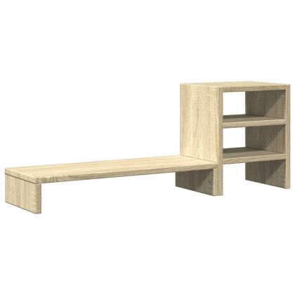 Поставка за монитор с органайзер за бюро дъб сонома инж. дърво