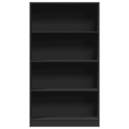 Библиотека, черна, 80x24x143 см, инженерно дърво