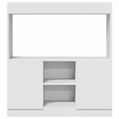 Висок шкаф, бял, 92x33x100 см, инженерно дърво