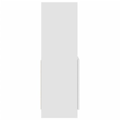 Висок шкаф, бял, 92x33x100 см, инженерно дърво