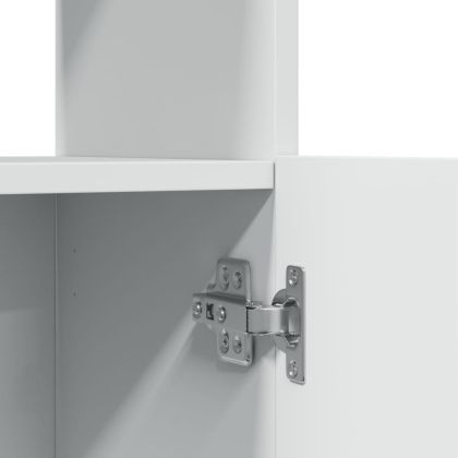 Висок шкаф, бял, 92x33x100 см, инженерно дърво