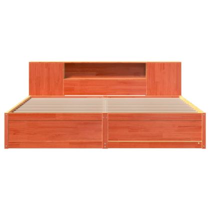 Рамка за легло без матрак, восъчнокафяв, 200x200 см, бор масив