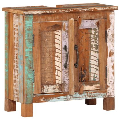 Комплект мебели за баня 4 части масивна регенерирана дървесина