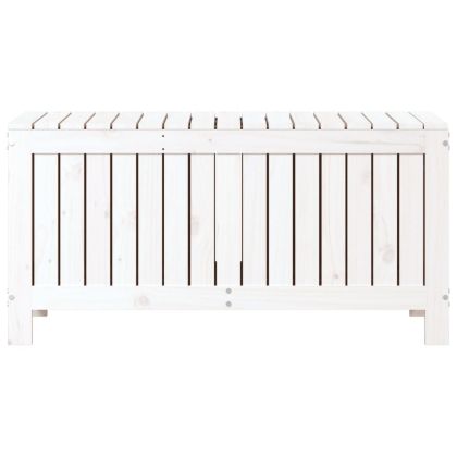 Градинска кутия за съхранение, бяла, 108x42,5x54 см, бор масив