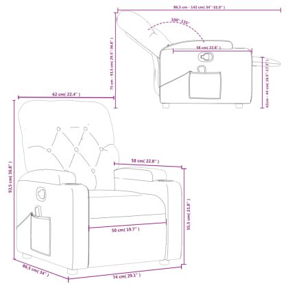 Масажен реклайнер стол, червен, изкуствена кожа