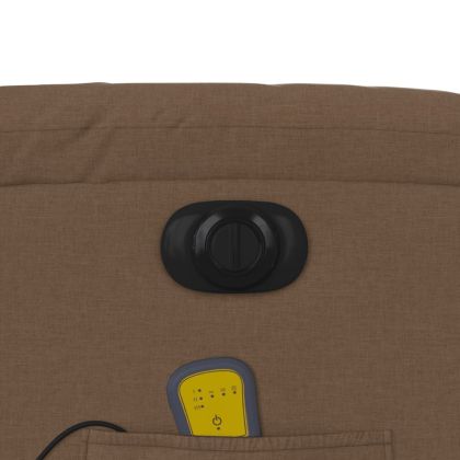 Електрически масажен реклайнер стол, кафяв, текстил